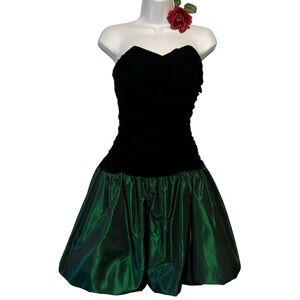 VTG MODA Int’l 80’s 6 Velvet taffeta satin Prom Cocktail Whimseygoth Dress